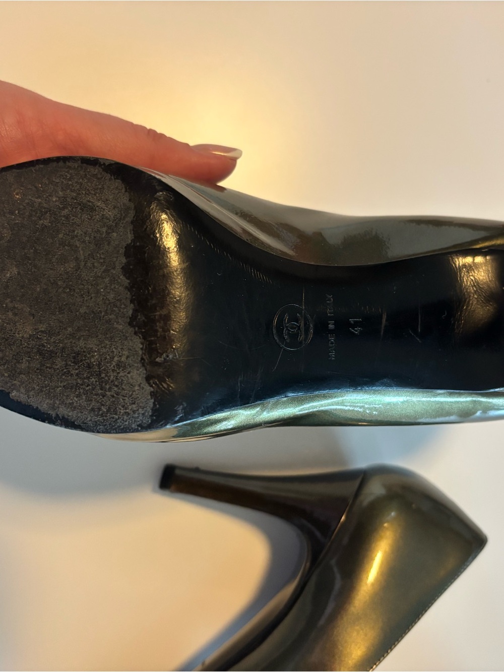 Chanel Green & Black Pumps - Picture 3 of 6